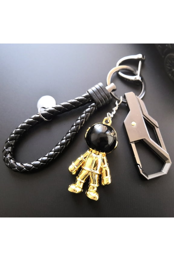2 Pcs Astronaut Space Keychains Compact Alloy Key Chain for Friends