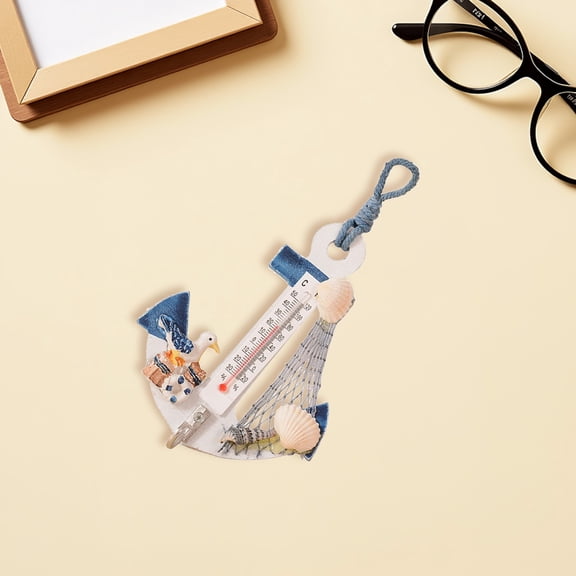 BESTYASH 2-Pack Mini Beach Themed Thermometer with Nautical Style Hanging Design for Home Temperature Measurement