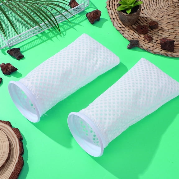 BESTYASH 2Pcs Cotton Filter Socks Aquarium Filter Accessories White Honeycomb Design Reusable Bags