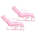 thumbnail image 1 of BESTYASH 2 Pcs Miniature Beach Chairs for Dolls, 6.68 Inch Plastic Lounge Furniture, Beach Accessories for Crafts, Suitable for 11.5 Inch Dolls, Pink, 1 of 8