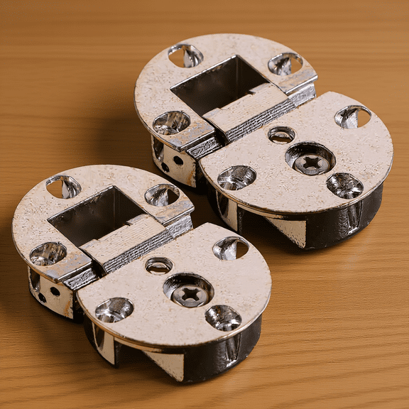 BESTYASH 2-Pack Round Zinc Alloy Bench Hinges for Kitchen Cabinets Hardware for Homeowners and Projects