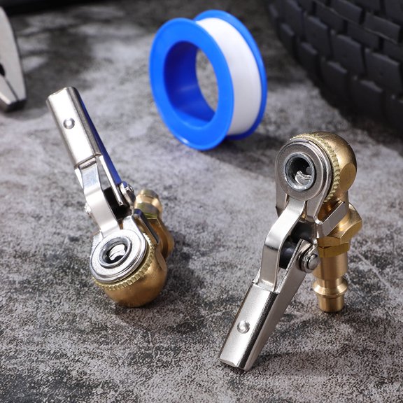 BESTYASH 2 Pcs Tire Inflator Chuck Easy Connection Copper Golden Mechanics