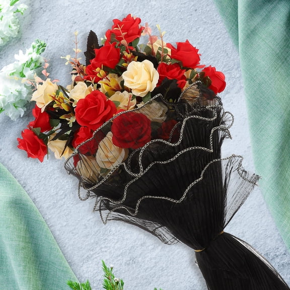 BESTYASH 2 Rolls Floral Mesh Paper in Assorted Colors for Flower Packaging, Elegant Shop Use and Wrapping