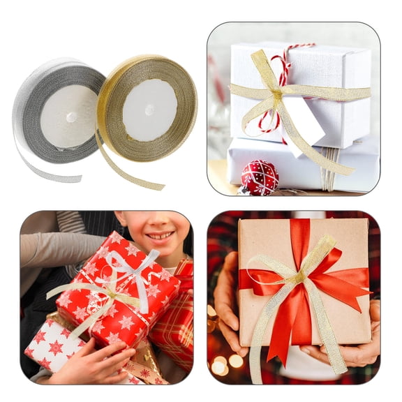 BESTYASH Glitter Fabric Ribbon Assorted Colors Ideal for Wrapping Bows and Party Decor