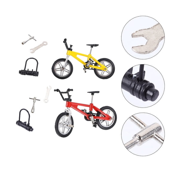 BESTYASH Finger Mountain Bike Toy 2 Sets Assorted Colors for Desk Entertainment Game Fun