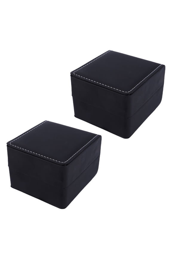 2 Sets PU Watch Box Organizer Protective Watch Box Pouch Display