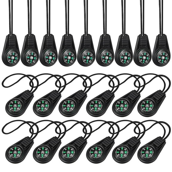 BESTYASH 20 Pcs Keychain Compass in Black Abs Perfect for Outdoor Adventure with Navigation