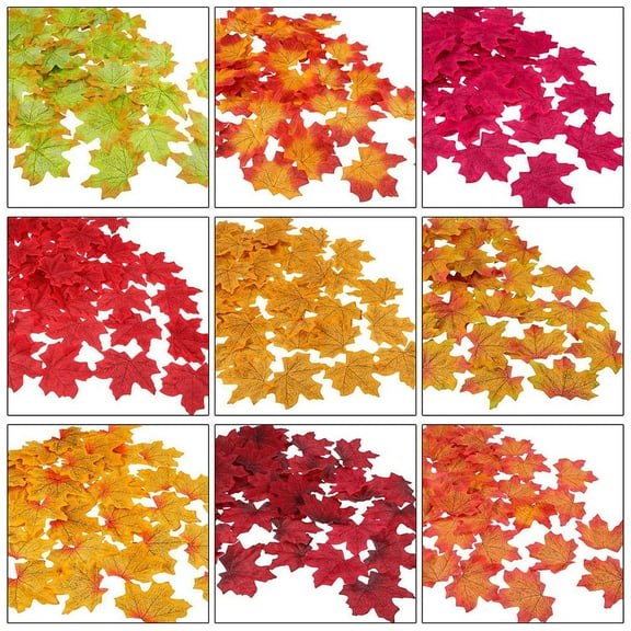 BESTYASH 200Pcs Creative Maple Leaf Simulation Artificial Leaves Assorted Colors for Fall Party Decoration