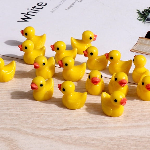 BESTYASH 200Pcs Durable Yellow Resin Miniatures Multi-Purpose Decorative Figures for Garden and Desktop