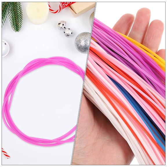 BESTYASH 200Pcs Flexible PVC Plastic Lacing Cord for Cord Jewelry Making and Decorative Crafts