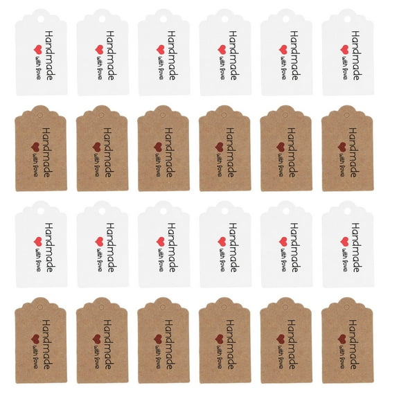 BESTYASH 200Pcs Kraft Paper Hanging Tags Assorted Colors for Wedding Party Packaging