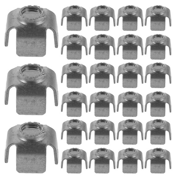 BESTYASH 200Pcs M6 Tube Threaded Plug Nuts Plated Silver Iron Reliable Fastener for Machinery and Construction