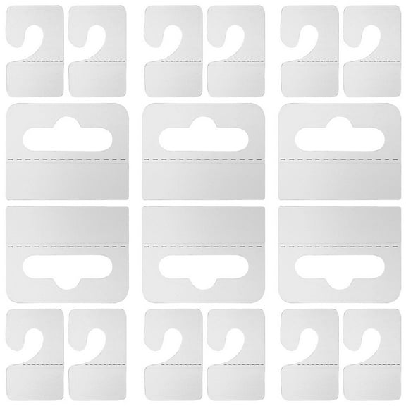 BESTYASH 200Pcs Transparent Clear Hanging Tabs Hooks with Adhesive for Retail and Home Storage