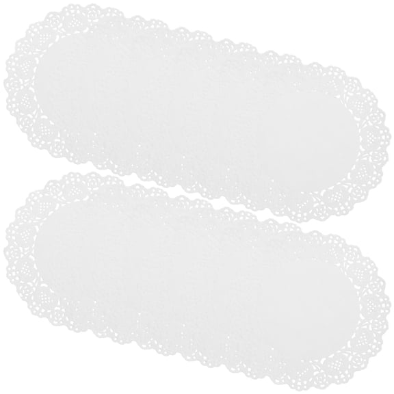 BESTYASH 200 Pieces White Decorative Paper Doilies with Hollow Pattern for Cake Bases and Snack Liners