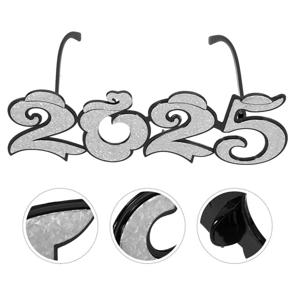 BESTYASH 2025 Plastic Eyewear Party Supplies for New Year Celebrations and Unique Photo Booth Props