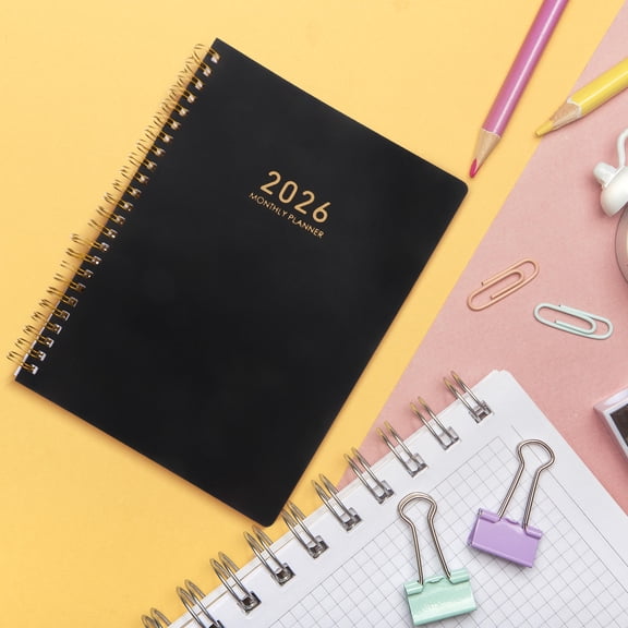 BESTYASH Daily Productivity Planner 2026 Compact Black Hard Cover with Habit Tracker