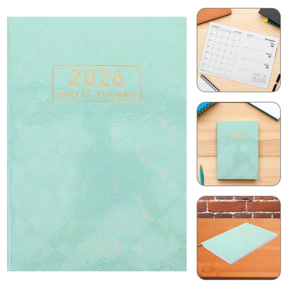 BESTYASH 2026 Weekly Planner Notebook with Holographic Cover Portable Calendar Journal