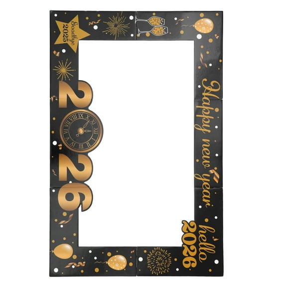 BESTYASH 2026 New Year Party Photo Frame with Foam Board for Simple Assembly and Festive Holiday Decorations