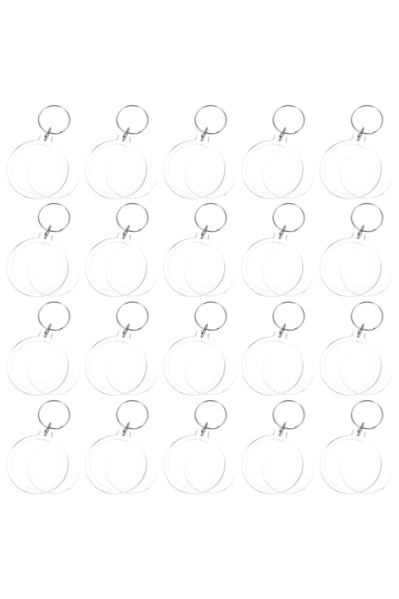 20-Pack Clear Acrylic Keychains with Photo Frame, Transparent Key for Decoration and