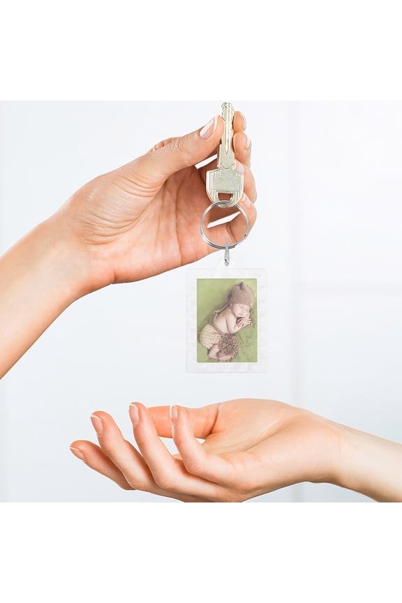 20-Pack Acrylic Keychain Photo Holders with Transparent Frames for Custom Picture Accessories and