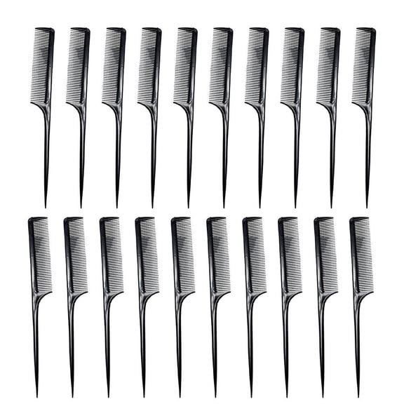 BESTYASH 20Pcs Black Hairdressing Pointed Tail Comb Fine Teeth Anti Static Tool