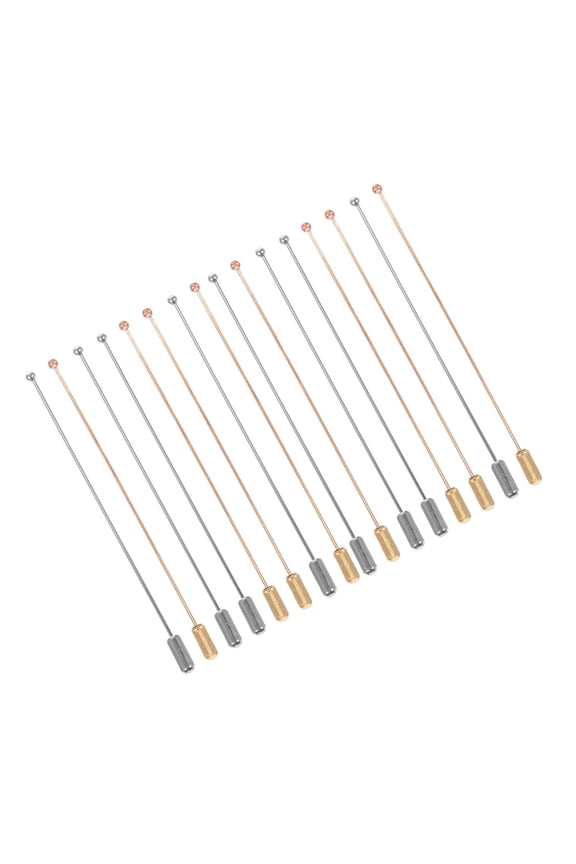 20Pcs Metal Brooch Pin Sticks with Stopper for Suit Lapel Shirt Hat Accessories