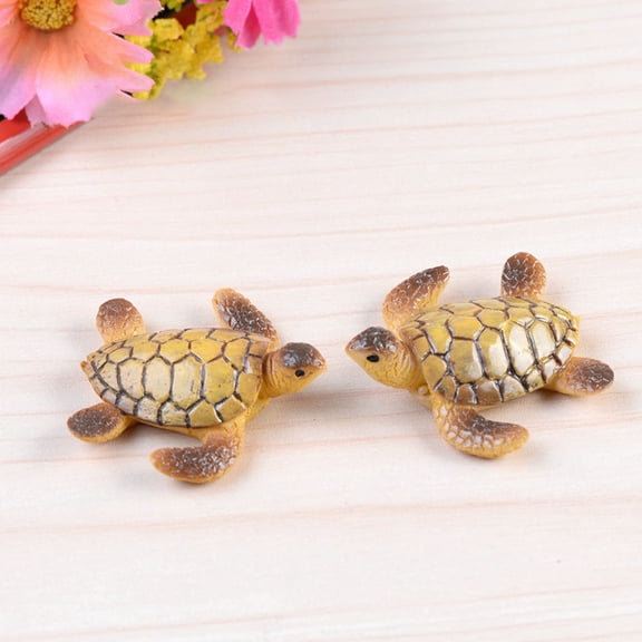 BESTYASH 20Pcs Brown Resin Tortoise Figurines Micro Landscape Decor for Office and Garden