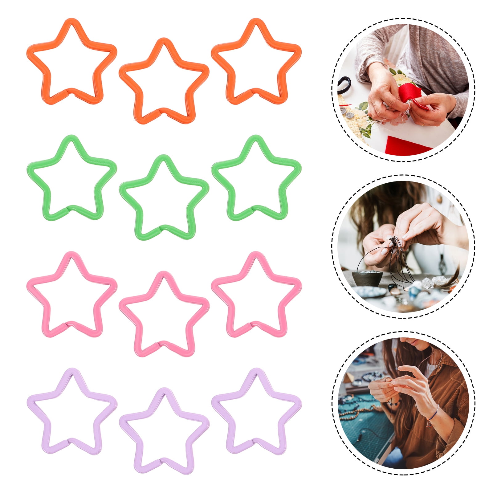 Key Rings Walmart BESTYASH 20Pcs Compact Metal Star Key Rings with Color for Everyday ...