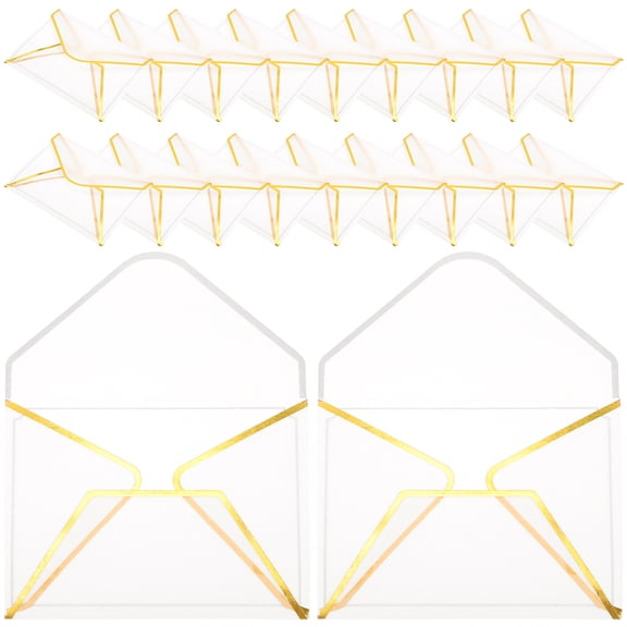 BESTYASH 20Pcs Decorative Transparent Envelopes for Cards with Elegant Wedding and Party Use