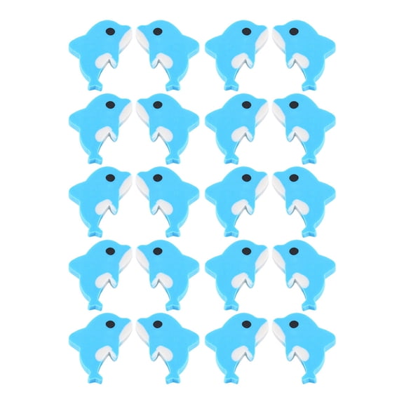 BESTYASH 20Pcs Durable Sky Blue Dolphin Erasers Effective Pencil Mark Removers for Home Use