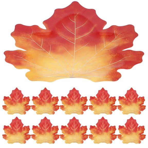 BESTYASH 20Pcs Fall Maple Leaf Paper Plates Decorative Party Supplies for Autumn Celebration