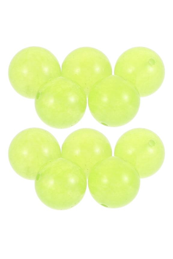 20Pcs Green Round Beads Bulk for Jewelry Making DIY Bracelets and Necklace Decoration