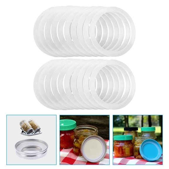 BESTYASH Silicone Sealing Rings White Airtight for Mason Jars Home 20Pcs