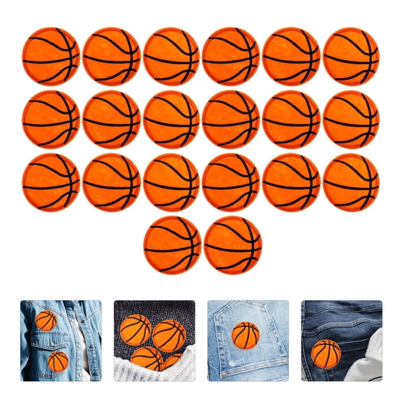 BESTYASH 20Pcs Multipurpose Sewing Patches Basketball Embroidery Applique for Clothes Decoration