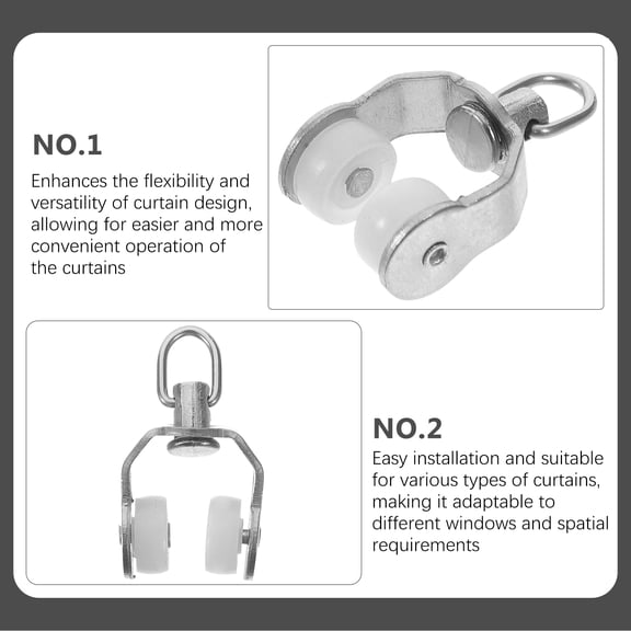 BESTYASH 20Pcs Plated Silver Curtain Track Gliders with Rust Proof Steel Frame Easy Install for Home and Room Divider