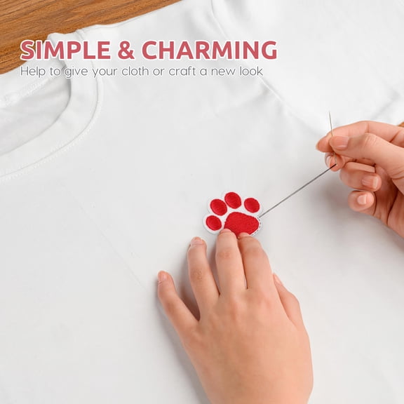 BESTYASH 20Pcs Red Embroidered Sew on Applique Patches for Jackets Backpacks and Clothes