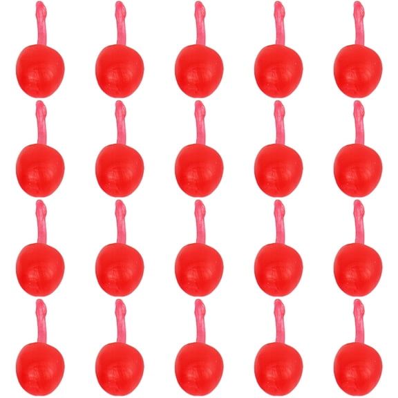 BESTYASH 20Pcs Red Plastic Cherry Simulation Model for Desktop Decor Photo Props and Store Display