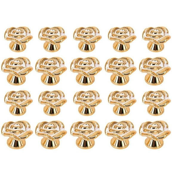 BESTYASH 20Pcs Rose Gold Dresser Knobs Elegant Flower Drawer Handles for Cabinet and Furniture Decoration