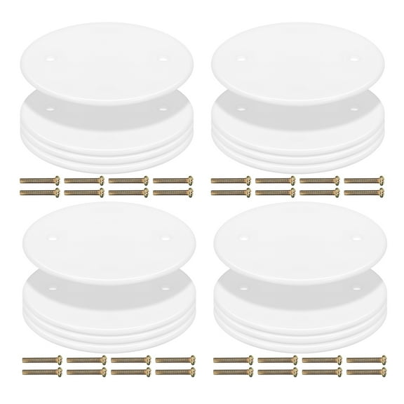BESTYASH 20Pcs Round Wall Plate Cover White Plastic for Ceiling Outlet and Electrical Box Protection