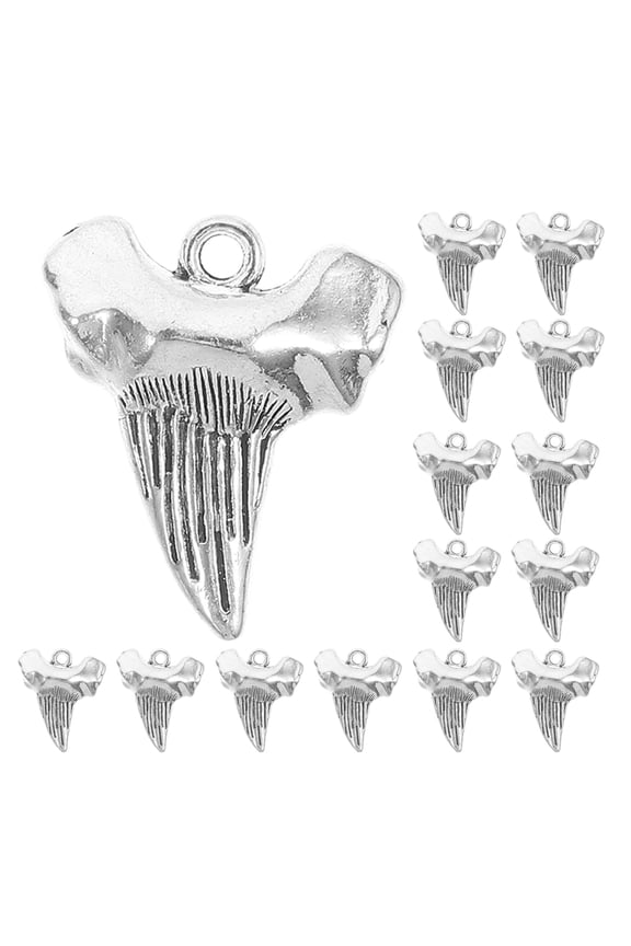 20 Pcs Pendant Silver Zinc Alloy Tooth Charms for Jewelry Making Activities