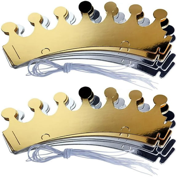 BESTYASH 20Pcs Silver Birthday Crown Party Hats with Shiny Design for Fun Celebration