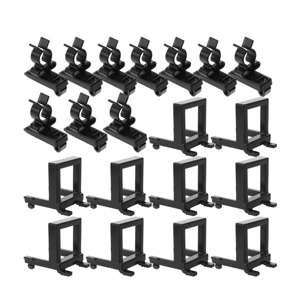 BESTYASH 20Pcs Spray Bottle Holder Rack Black Plastic Pegboard Hooks for Garage Tool Organizer Wall