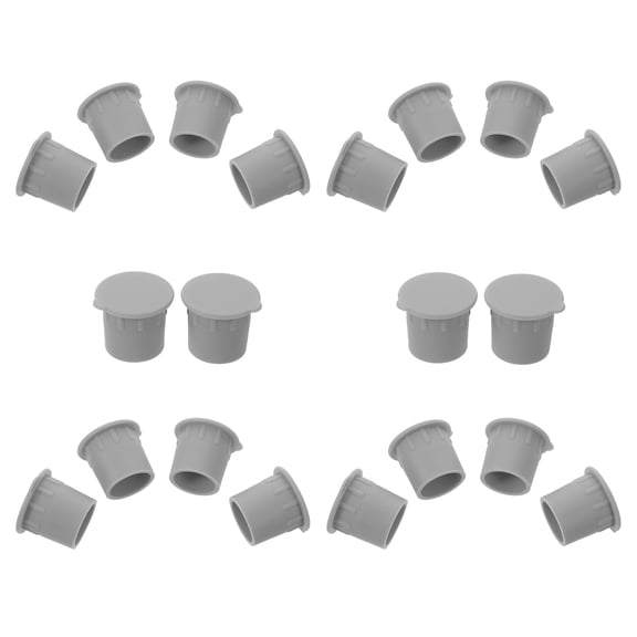 BESTYASH 20Pcs Stable ABS Plastic Pool Fence Hole Covers for Mesh Safety Posts in Grey