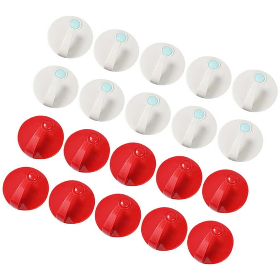 BESTYASH 20Pcs Sticky Wall Hooks Red Plastic Material Durable Adhesive Hooks for Home Hanging Tools