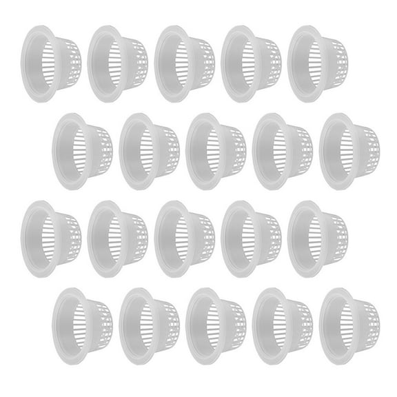 BESTYASH 20Pcs Transparent Hydroponic Net Pots Plastic Slotted Cups for Growing Orchids and Vegetables