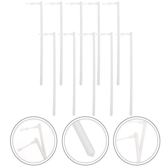 BESTYASH 20Pcs White Handheld Pinwheel Rods Lightweight Plastic Replacement Parts for Garden Decor