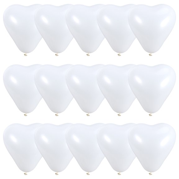 BESTYASH 20Pcs White Heart Shape Latex Balloons Party Decoration Balloon for Romantic Festive Celebrations