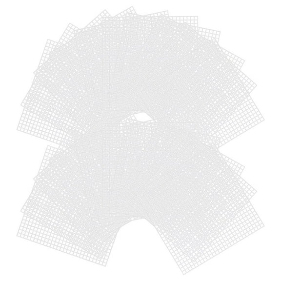 BESTYASH 20Pcs White Plastic Mesh Canvas Sheets for DIY Cross Stitch with Durable Cuttable Grid Material