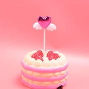 BESTYASH 20Pcs Wings Cupcake Picks Heart Design Assorted Color Cake Decor Insert