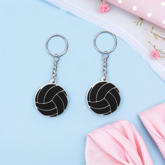 BESTYASH 20 Set Volleyball Keychain Charms PVC Metal Bag Accessories Black for Parties and